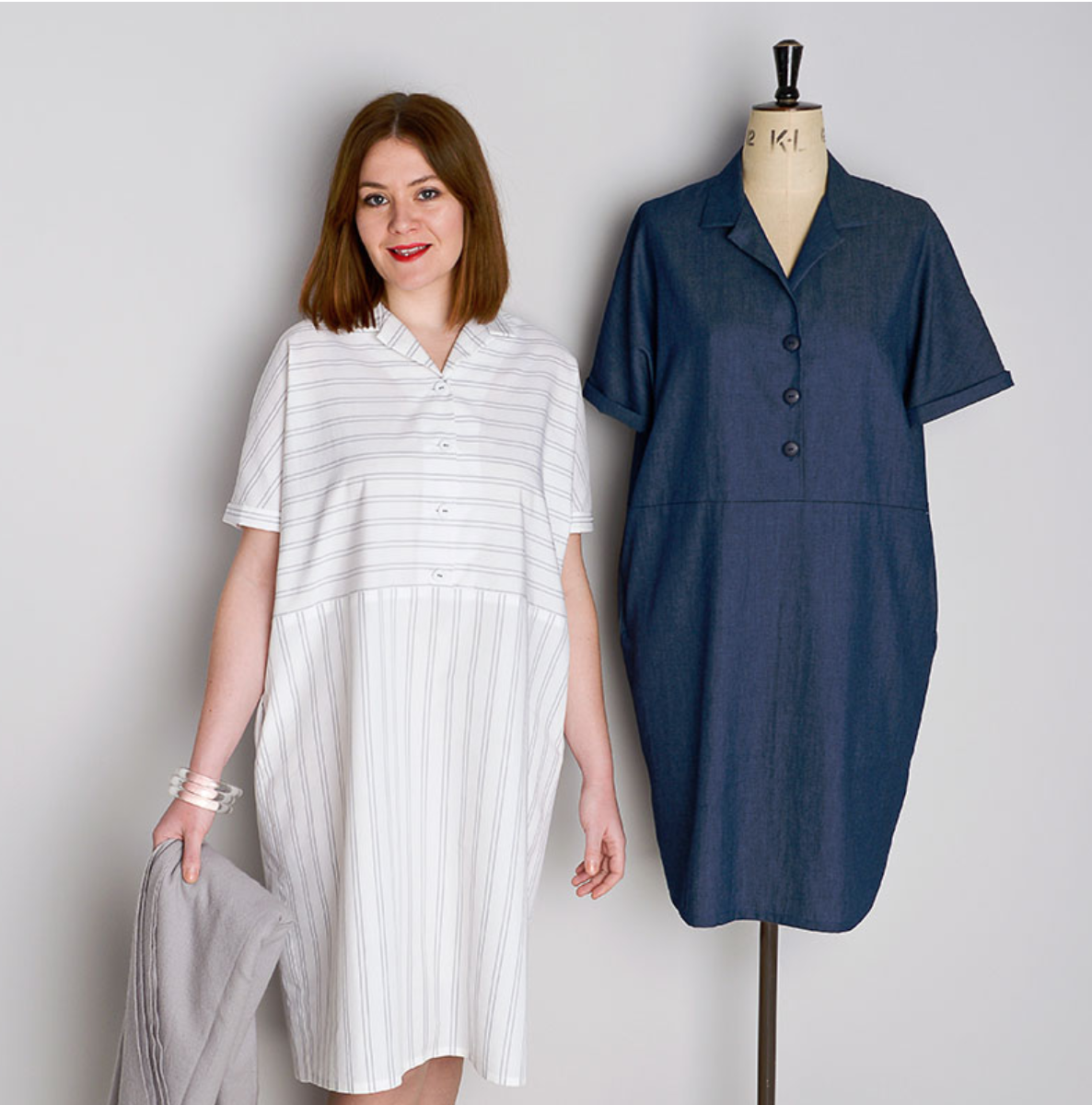 button down midi dress pattern