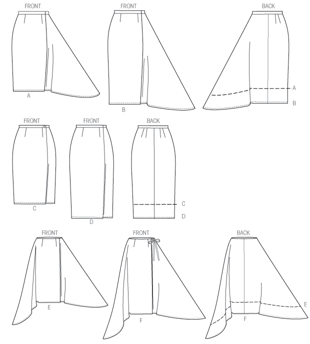 vogue wrap around skirt patterns
