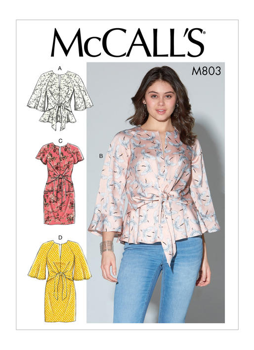 6-8-10-12-14 McCalls Patterns McCalls Easy Womens Bell Sleeve Pullover Top Sewing Patterns White Sizes 6-14