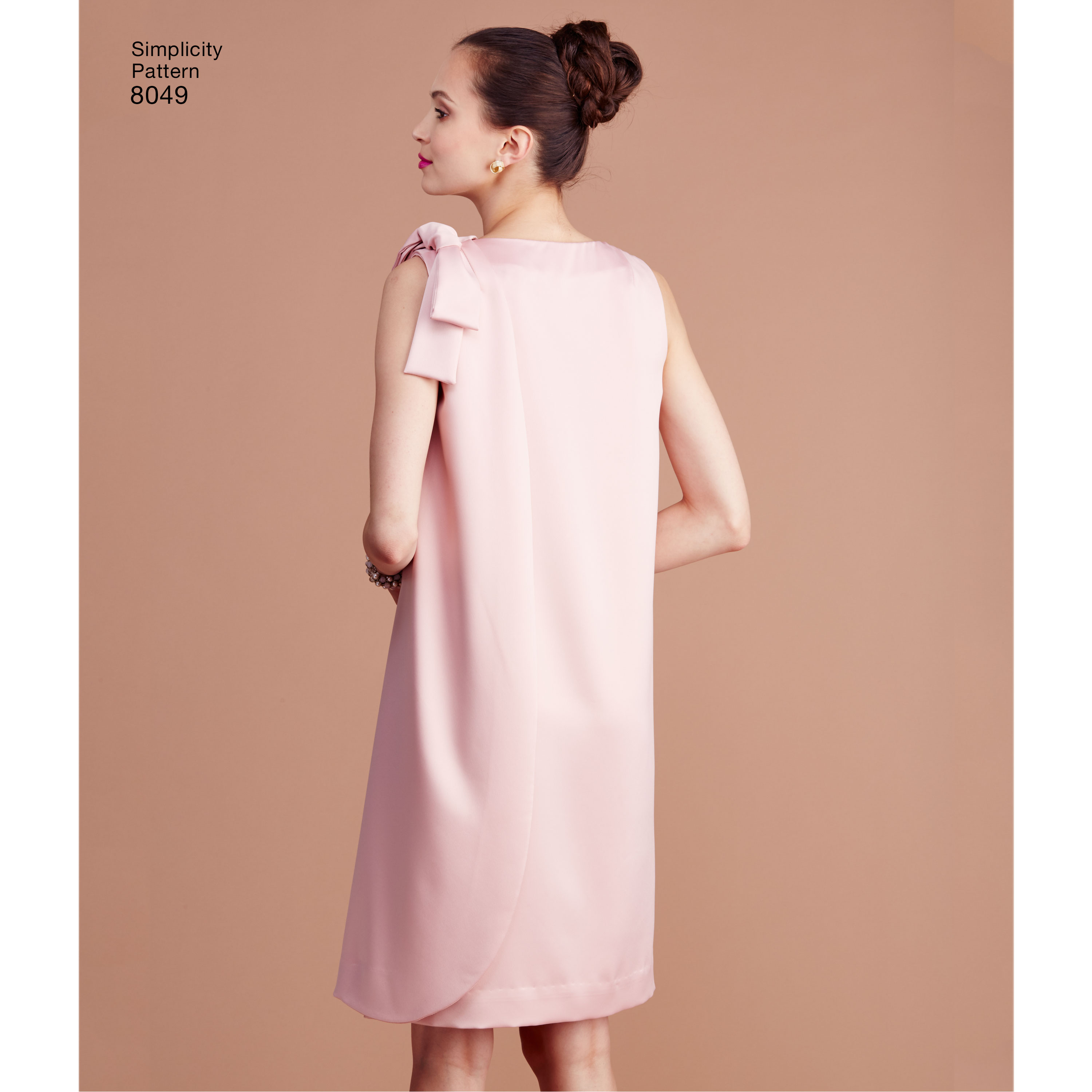 White 8-10-12-14-16 K5 Paper Simplicity Sewing Pattern 8049K5 Misses Vintage 1960s Three Armhole Dress
