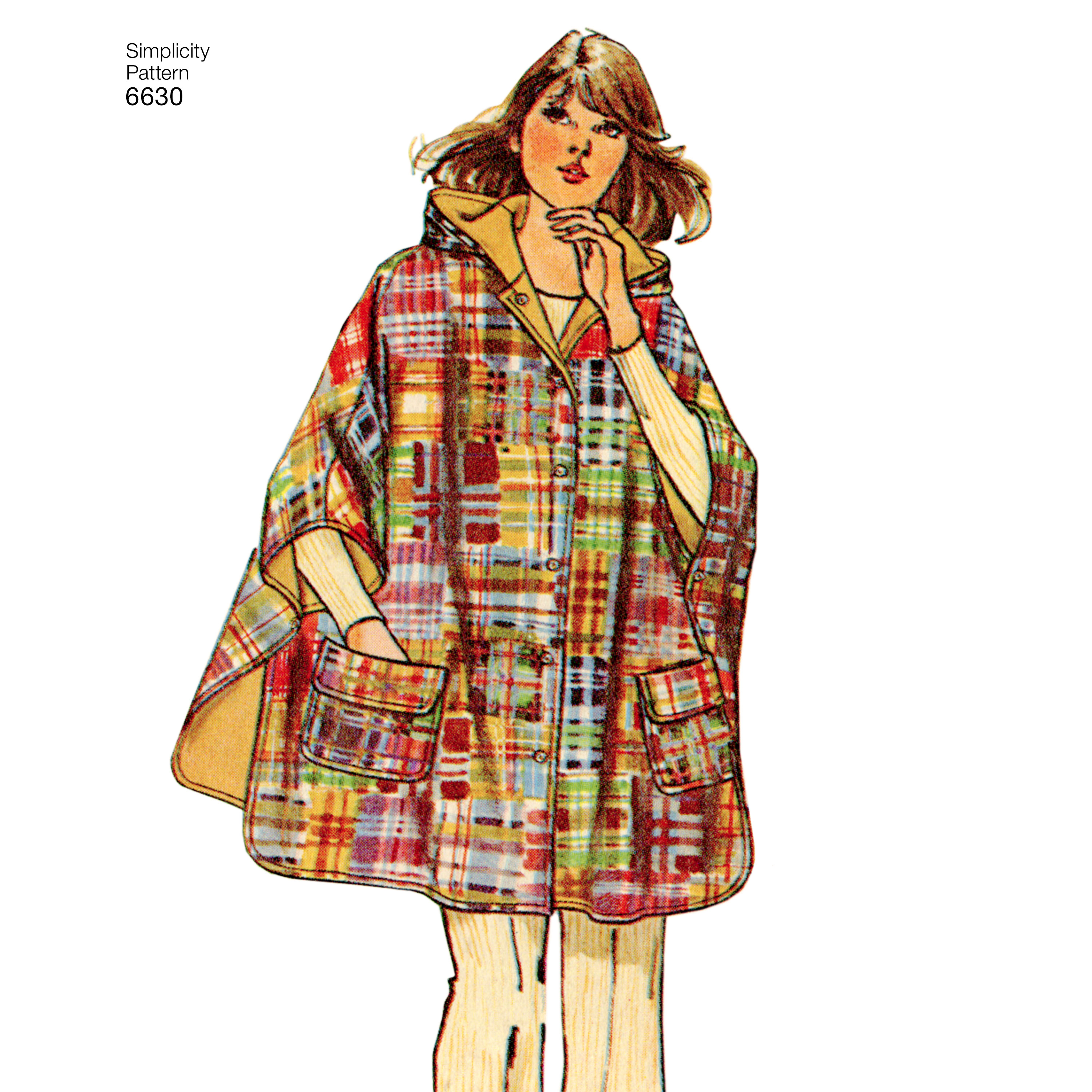 Jacken Einheitsgr/ö/ße Simplicity Schnittmuster 6630 Ponchos