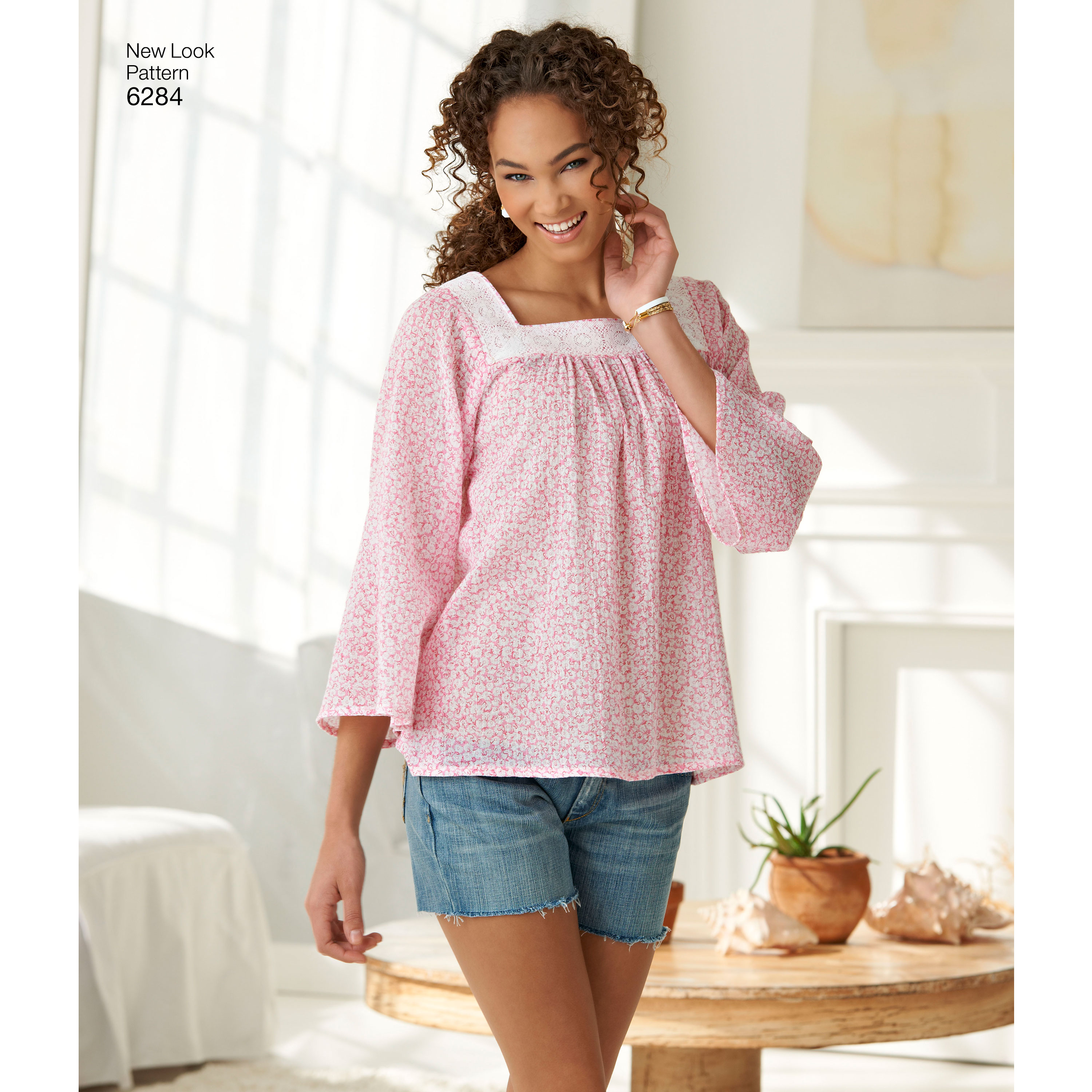 Misses Pullover Top in Two Lengths New Look Sewing Pattern 6284 Size A Misses Pullover Top in Two Lengths New Look Sewing Pattern 6284 Size A