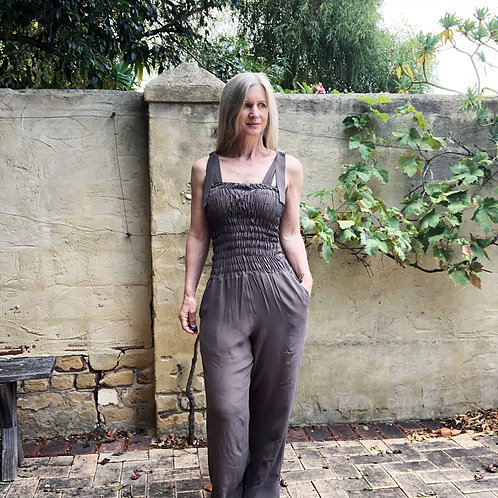 shirred top jumpsuit