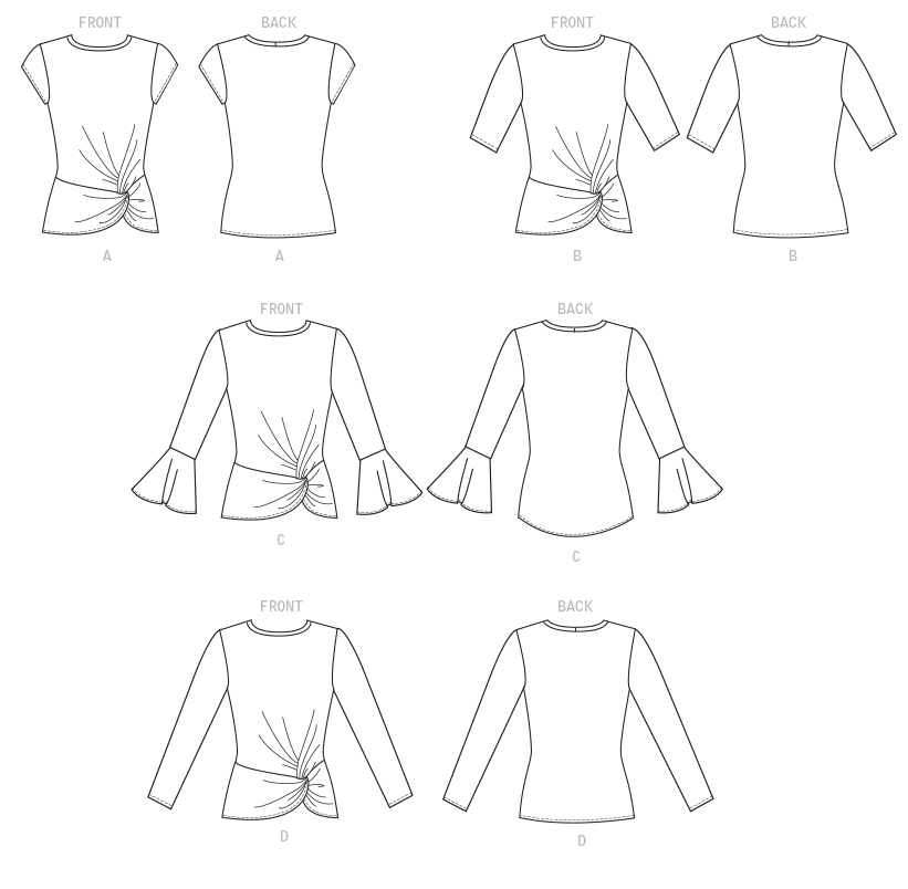 McCalls Sewing Pattern M7975 Blouse Shirt Knotted